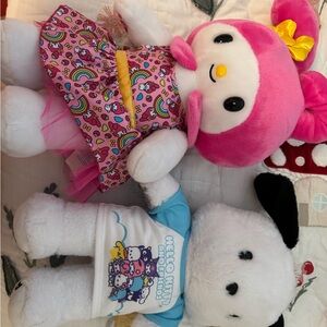Build-A-Bear Pink My Melody-Style Plush in Bright Pink and White